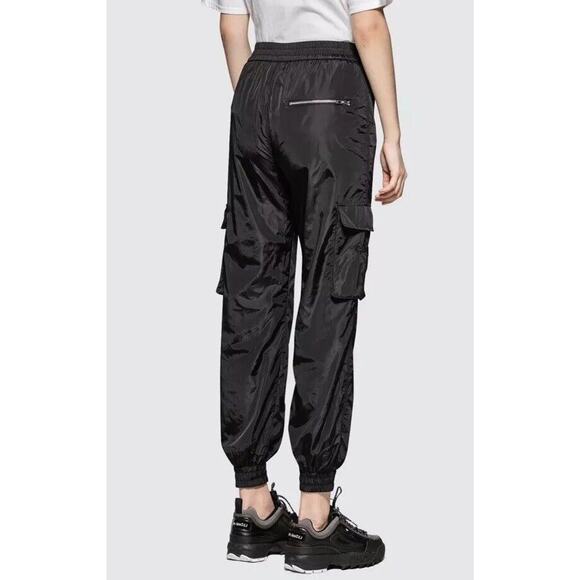 Danielle Guizio‎ Small Striped Track Pants Joggers Nylon Black White - Picture 4 of 16